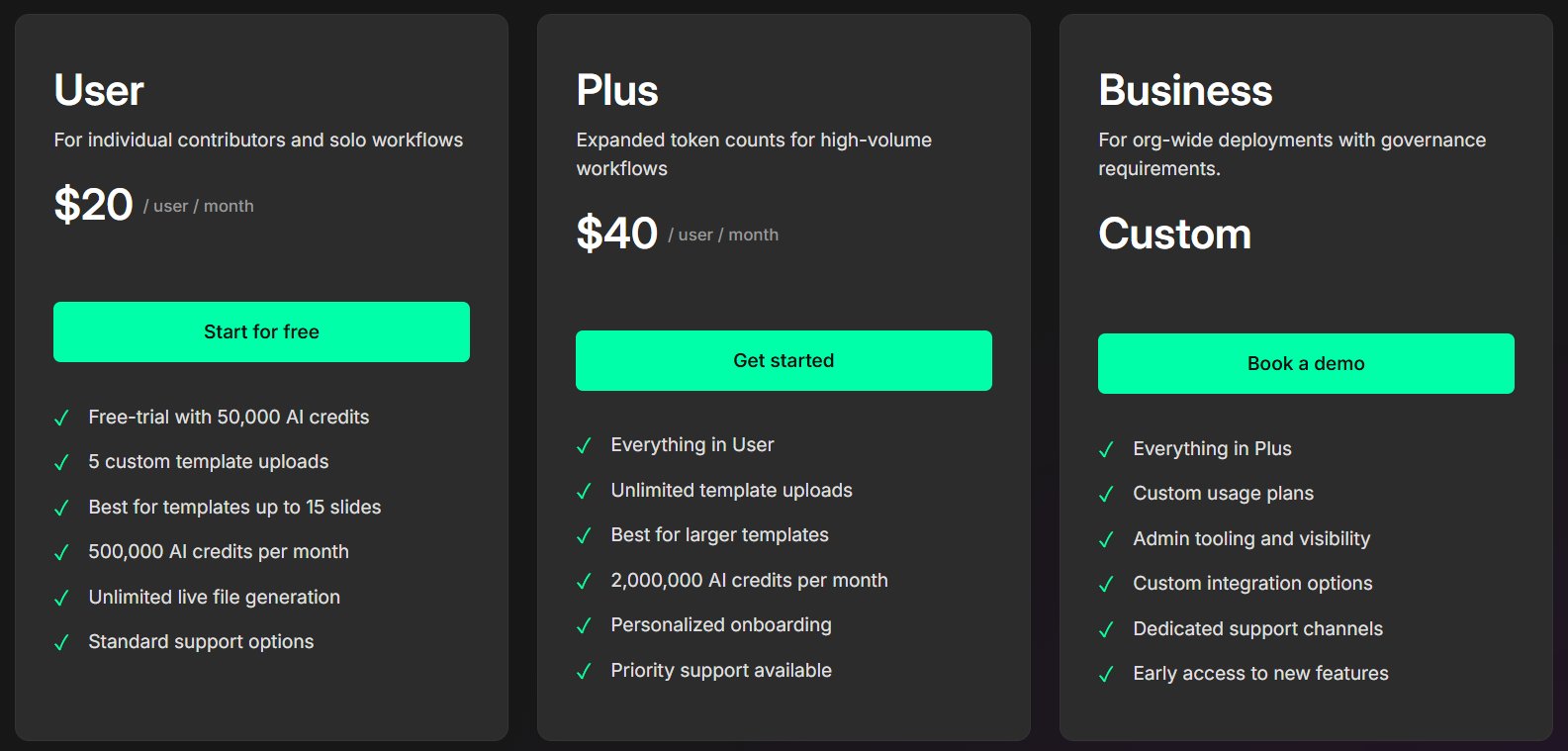 Choose the right LLeMental plan based on your presentation needs