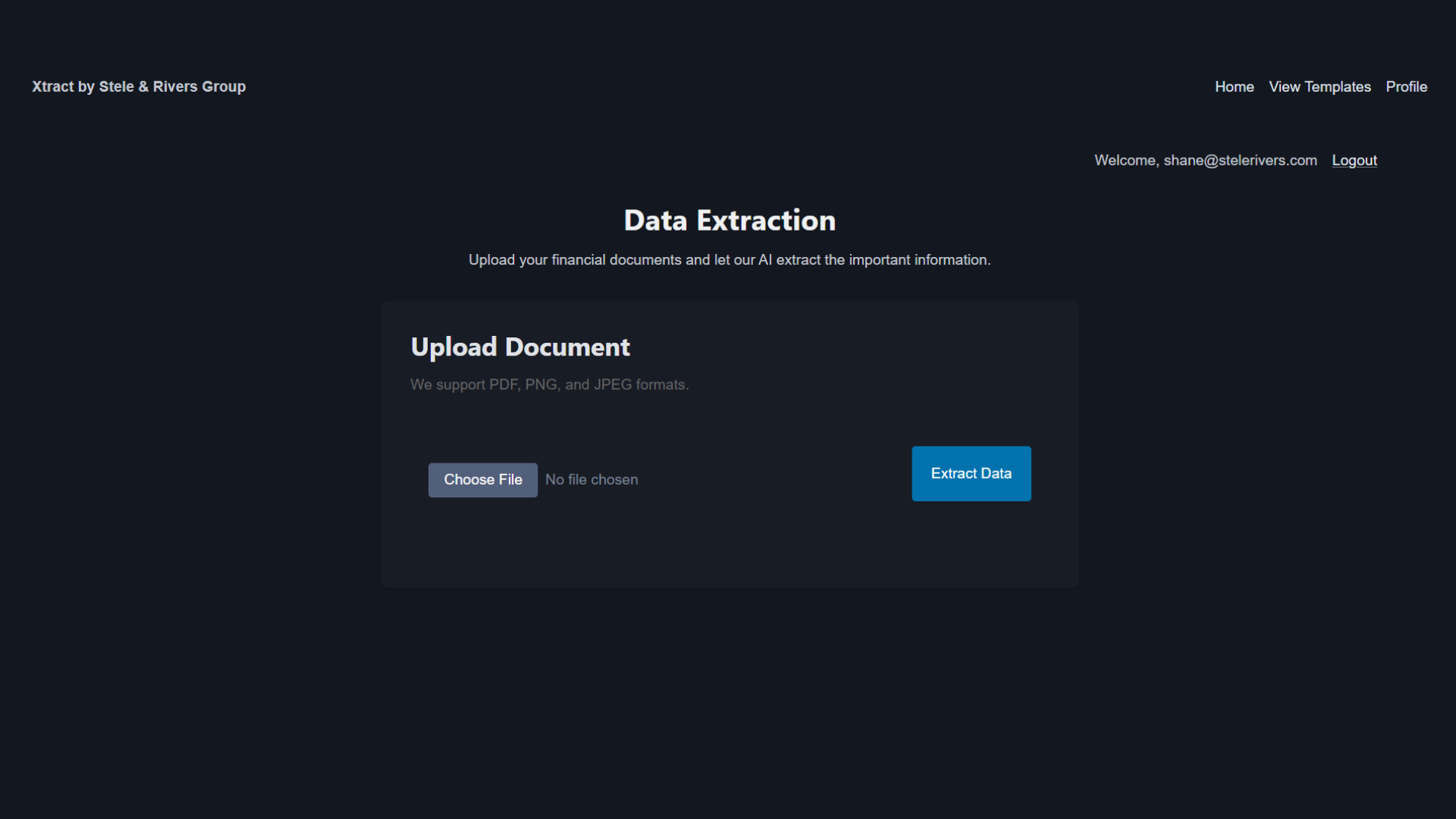 Financial statement upload interface